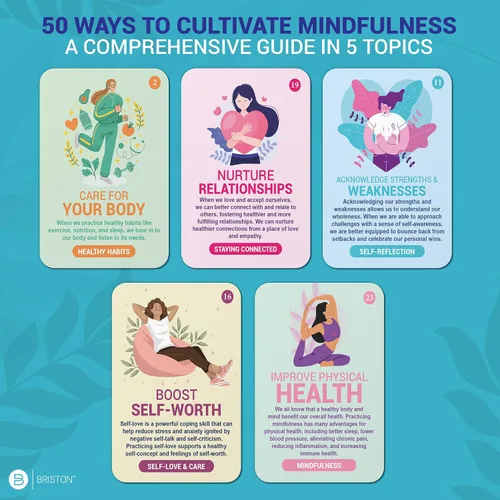 Vista 5 de Pulso de positividad: 50 tarjetas de autocuidado y alivio del estrés para la ansiedad - Meditación consciente, técnicas de reflexión y afirmación