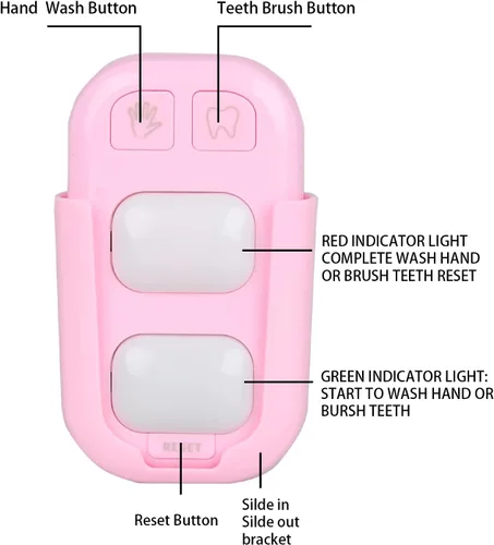 Vista 2 de Temporizador para niños, temporizador de cepillo de dientes de 2 minutos, temporizador de lavado de manos de baño de 20 segundos, luz indicadora