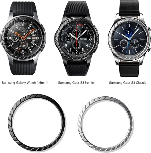 Vista 5 de BaiHui - Anillo de bisel compatible con Galaxy Watch de 1.81 pulgadas / Galaxy Gear S3 Frontier y anillo bisel clásico, cubierta de protección
