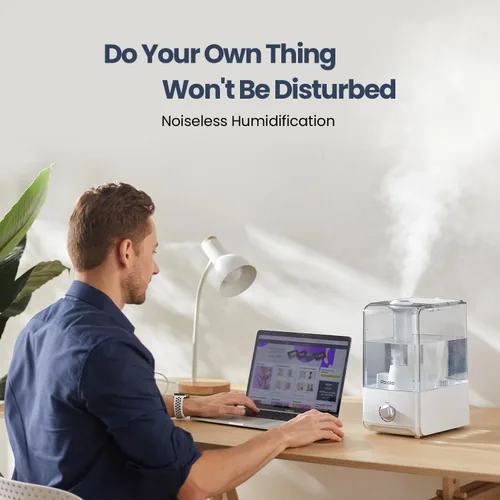 Vista 5 de Humidificadores para dormitorio, habitación grande, humidificador de niebla fría de 6.5 L, tiempo de funcionamiento de 45 horas, humidificador