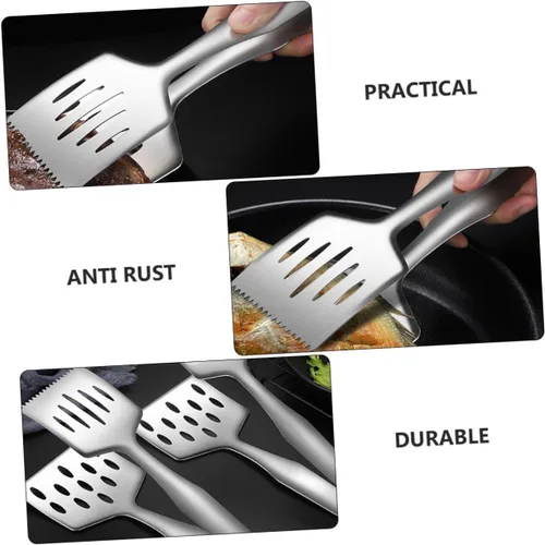Vista 5 de 2 pinzas de carne para cocinar barbacoa multifuncional utensilios de cocina mango de bloqueo para asar a la parrilla servir