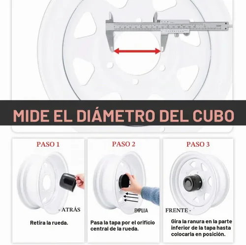 Vista 7 de RTrhinotuning 4 unidades de tapas centrales de rueda de 3 pulgadas de plástico, tapas centrales de empuje con brillo negro para remolques, camiones