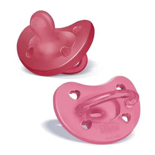 Vista 13 de Chicco Luxe Orthodontic Pacifier One-Piece Silicone, 0-6m, 2-Pack Rubor