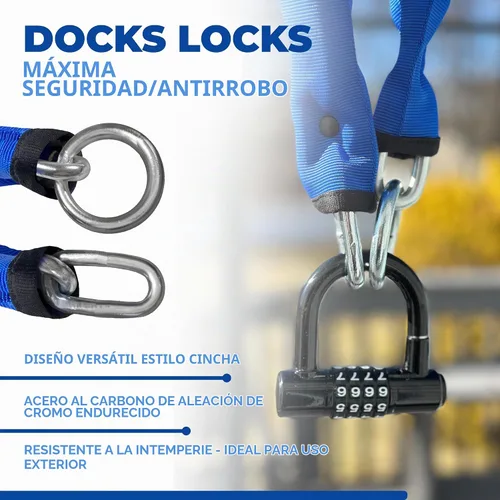 Vista 3 de DocksLocks Kit de cadena de seguridad de 0.315 in (3', 6' o 10')