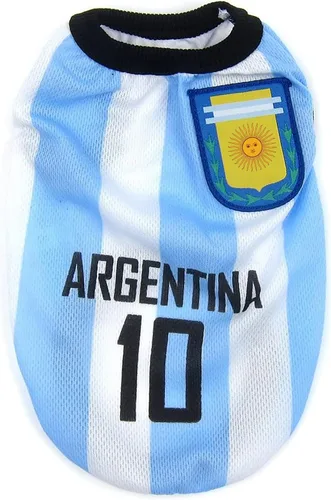 Vista 2 de GabeFish Camiseta de la Copa Mundial para Perros Mascotas Camiseta de Fútbol Deportivo de Fútbol Chaleco de la Selección Nacional de Gato