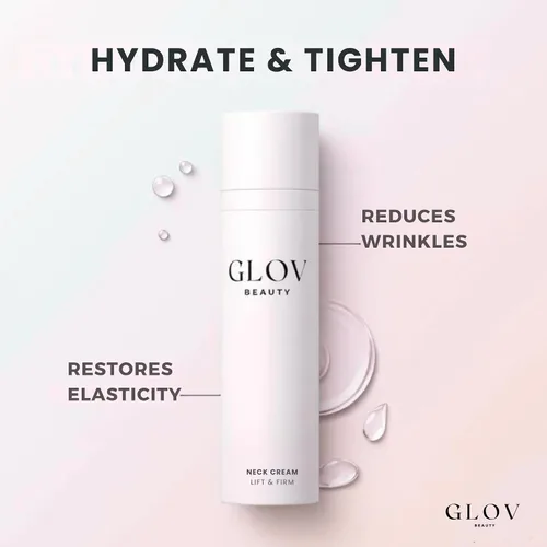 Vista 4 de Glov Beauty - Crema para el cuello Lift & Firm - Crema antienvejecimiento para cuello y escote para arrugas, flacidez de la piel y estiramiento