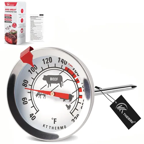 Vista 11 de Termómetro digital de caramelo con pantalla LED giratoria de 180°, sonda de acero inoxidable 304, escudo térmico, 2 clips de olla, termómetro