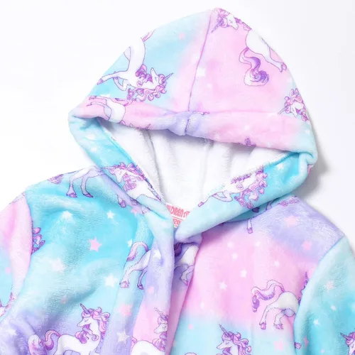 Vista 3 de CHILDRENSTAR Bata de baño para niñas, de felpa, suave, de forro polar, ropa de dormir