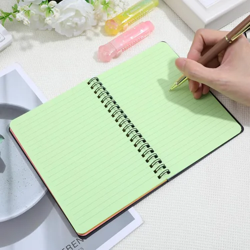 Vista 7 de 8 Pack Spiral Notebook – 5” x 7” Black PVC Cover College Ruled Journals, 100 Sheets/200 Pages – 7 Colors Vibrant Lined Paper Memo Pads for Learning