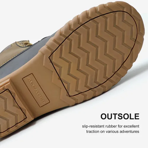 Vista 4 de ALEADER Botas estilo pato, para hombre Carcasa impermeable Botas de nieve con forro de piel