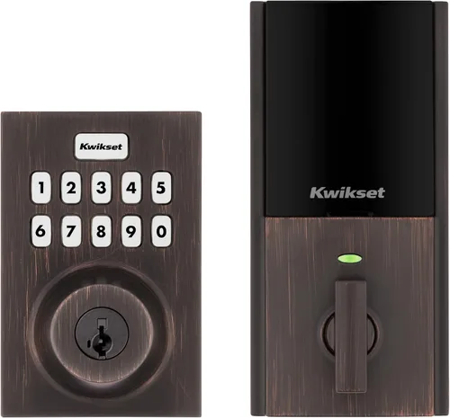 Vista 9 de Kwikset Home Connect 620 - Cerradura inteligente de pestillo con tecnología Z-Wave, funciona con Ring Alarm, Samsung SmartThings y más, requiere