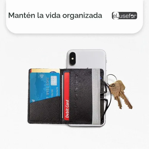 Vista 7 de Billetera adhesiva para la parte posterior de la funda de iPhone o Android Soporte para tarjetas de crédito de 6 fundas - Bolsillo para tarjetas