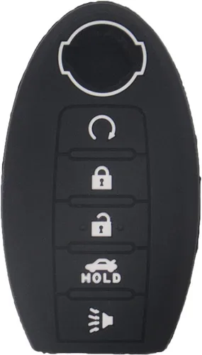 Vista 5 de LemSa Funda protectora de silicona para llavero de 5 botones, para Nissan Rogue Maxima Altima Sedan Pathfinder Armada Murano 2016 2017 2018 2019