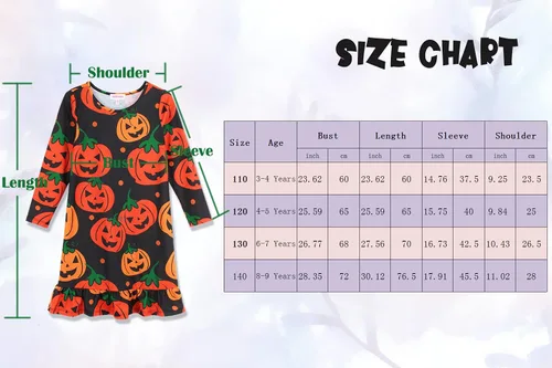 Vista 6 de JESKIDS Camisones de manga larga con estampado de dinosaurio para niñas