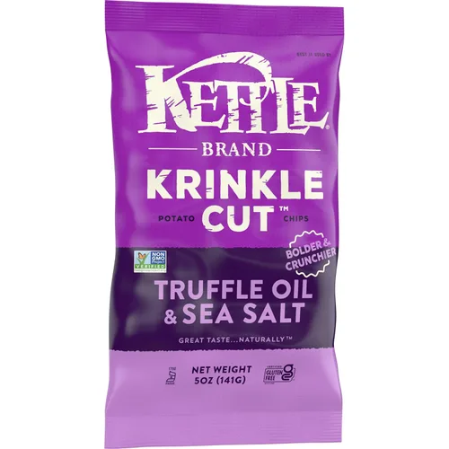 Vista 9 de Kettle Brand Papas fritas, corte Krinkle, aceite de trufa y sal marina, 5 onzas