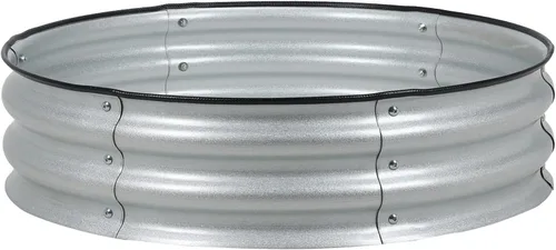 Vista 22 de BPS Cama de jardín elevada de metal, maceta galvanizada de 2.5 pies de diámetro, cajas de jardín elevadas para macetas de flores, verduras y hierbas