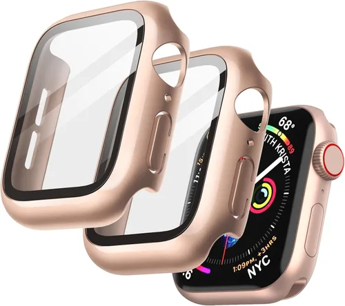Vista 40 de JETech Funda para Apple Watch SE 3/2/1, Series 6/5/4 de 1.575 in, color negro con protector de pantalla, vidrio templado incorporado, alta