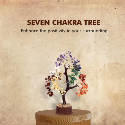 Vista 9 de Árbol de la vida de cristal de siete chakras para energía positiva, árbol de feng shui, árbol bonsái, piedras curativas, árbol de dinero, decoración