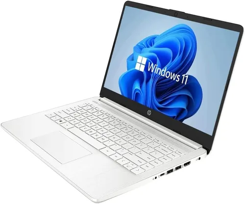 Vista 3 de HP Laptop HD de 14", Windows 11, procesador Intel Celeron de doble núcleo hasta 2.60 GHz, 4 GB de RAM, SSD de 64 GB, cámara web (renovado)