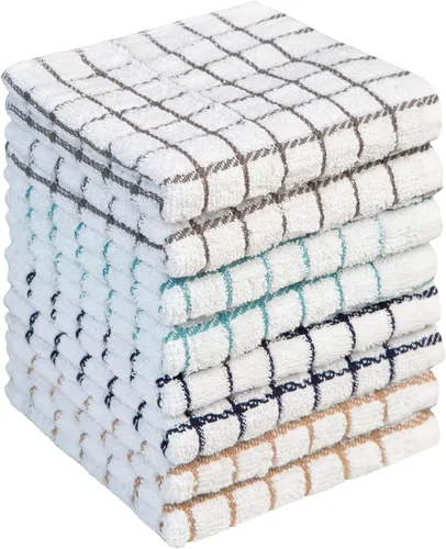 Vista 8 de Bumble - Toallas de cocina y paños de cocina (8 unidades) Toallas de cocina 100% algodón 12 x 12 pulgadas 405 GSM Trapos suaves, altamente