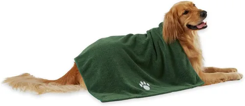 Vista 25 de Bone Dry Toalla de microfibra para aseo de mascotas, colección bordada, XL, 41 x 23.5 pulgadas, color verde lechuga (paquete de 2)