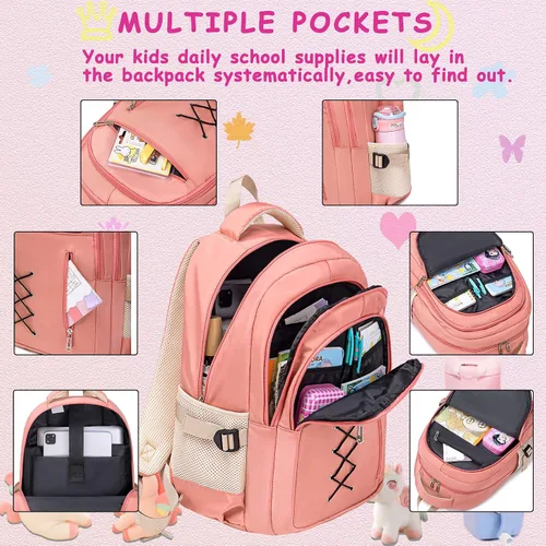 Vista 5 de HotAdsFW Mochila escolar para niños, adolescentes, mujeres, hombres y niñas, mochila de viaje para escuela primaria, secundaria, universidad