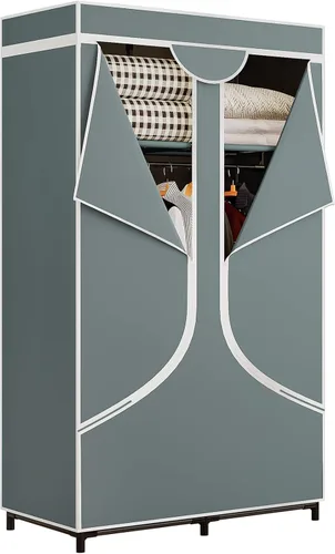 Vista 10 de SORCEDAS Portable Closet Wardrobe Organizer Storage with Cover Non-Woben Fabric Portable Wardrobe Closet for Hanging Clothes Racks Shelving 33 Inch