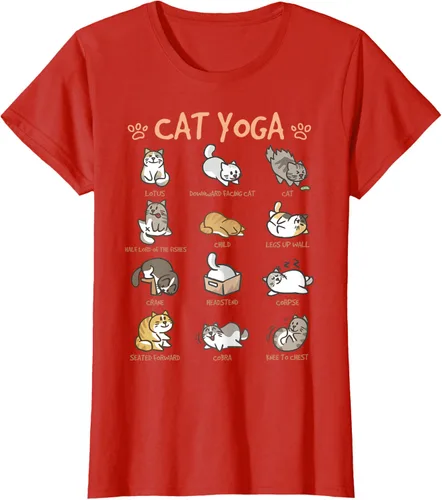Vista 85 de Cat Yoga Poses Cats Practicing Mindfulness Meditación Kitten - Camiseta, Negro, S