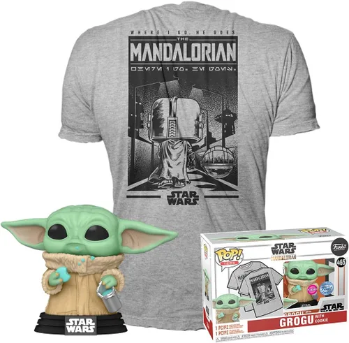 Vista 10 de Funko Pop! & Tee: The Mandalorian - Grogu con galletas - L