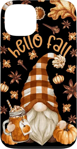 Vista 7 de Pumpkin Spice Coffee Hello Fall Funny Thanksgiving Gnome Case for iPhone 16