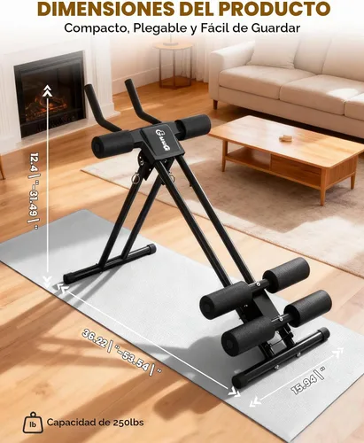 Vista 6 de GuuG Ab Machine Ab Trainer - Máquina de abdominales ajustable para entrenamiento de estómago en casa, gimnasio, entrenamiento de abdominales