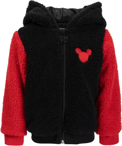 Vista 4 de Disney Mickey Mouse - Sudadera con capucha de sherpa acogedora con cremallera para niños pequeños