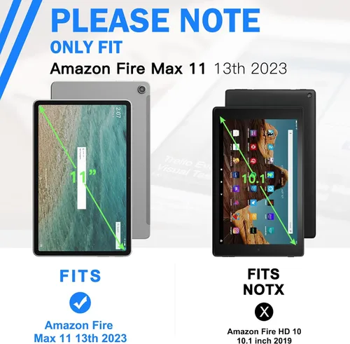 Vista 2 de BRAECN Funda Fire Max 11 de 13ª generación 2023, con correa de mano giratoria de 360° y soporte para lápices, correa para el hombro, interfaz