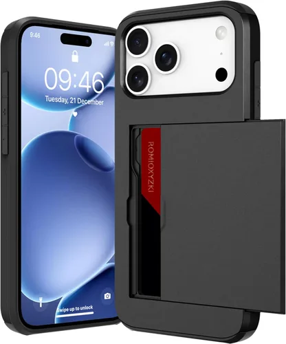 Vista 27 de ZIYE Funda tipo cartera para iPhone 16 Plus con tarjetero, antiarañazos de doble capa con bolsillo oculto, funda a prueba de golpes compatible