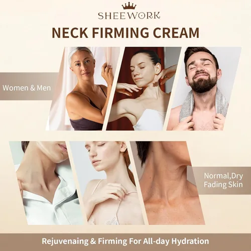 Vista 7 de Crema reafirmante para el cuello, aprieta y levanta la crema para el cuello, la crema para apretar el cuello mejora la flacidez, el estiramiento