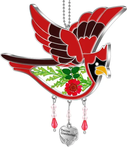Vista 18 de KY&BOSAM Regalos para la abuela Colibrí de cristal para colgar en la Verde-te amo abuela