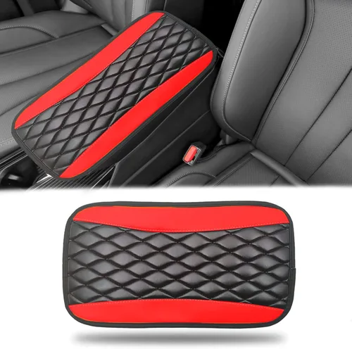 Vista 11 de Funda universal de cuero impermeable para consola central de automóvil, protector de caja de asiento para reposabrazos, accesorios de decoración