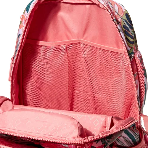 Vista 5 de Vera Bradley Mochila reciclada Lighten Up Reactive Journey para mujer, Toldo de bosque lluvioso coral