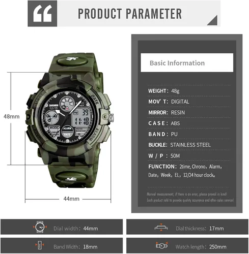 Vista 4 de Kids Digital Sport Watch Boys Girls Waterproof Sports Outdoor Watches Children Casual Electronic Analog Quartz Wrist Watches with Alarm Stopwatch