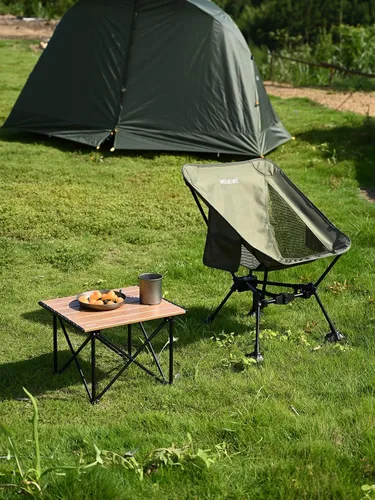 Vista 11 de WildCall Silla de camping plegable ligera, silla antihundimiento