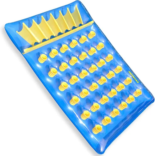 Vista 11 de Swimline - Colchón inflable para piscina, con 18 bolsillos de aire (los colores pueden variar), color azul, 9035 Flotador de bolsillo azul