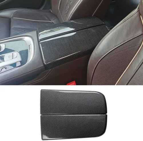 Vista 7 de para BMW Serie 3 E90 E91 E92 E93 2006-2012 ABS Cubierta de Caja de Almacenamiento de Cubierta de Tapa de Consola de Coche de Fibra de Carbono