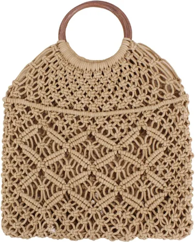 Vista 7 de Ayliss Bolsa de paja hecha a mano para viajes, playa, pesca, red, compras, bolsa de hombro tejida para mujer