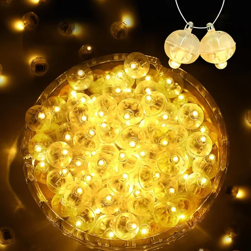 Vista 17 de 50 mini luces LED, globos de luz LED para decoraciones de fiesta, luces de fiesta de neón para linterna de papel, huevos de Pascua, fiesta de Rojo