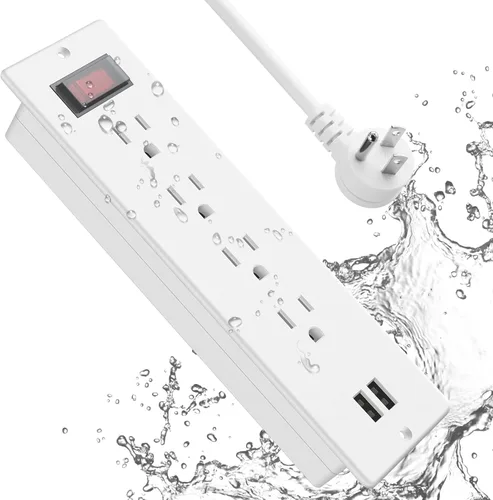 Vista 10 de Jgstkcity Regleta de alimentación empotrable USB C de 20 W, protector de sobretensiones impermeable, toma de corriente de escritorio para muebles, 2