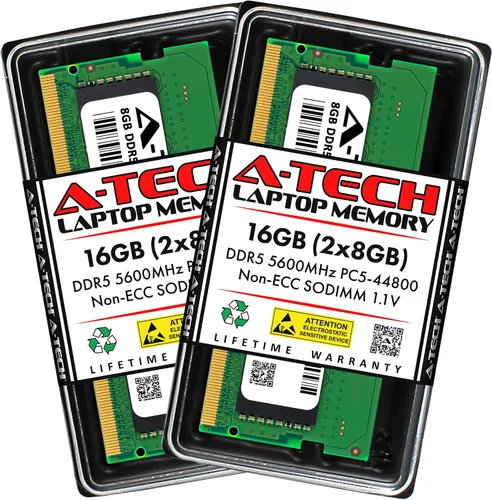 Vista 39 de A-Tech 8GB DDR5 4800MHz PC5-38400 CL40 SODIMM 1.1V Memoria RAM de 1.1V sin ECC sin búfer SO-DIMM de 262 pines para actualización de memoria