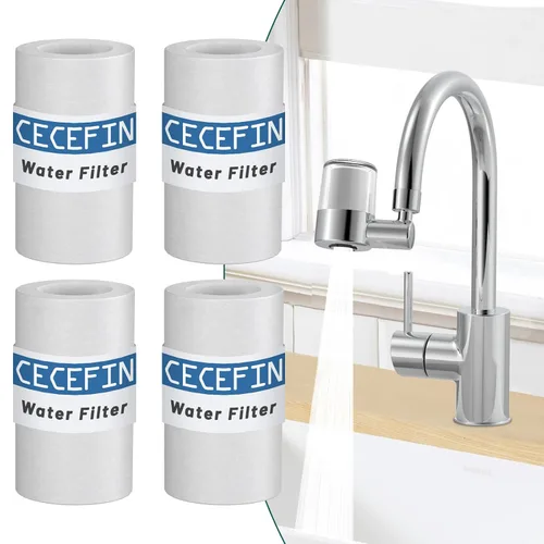 Vista 6 de 2 cartuchos de filtro de agua de fibra de carbono: el purificador de carbono reduce el 99% de cloro, dura 528 galones de agua del grifo, cartucho