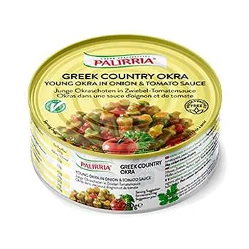 Vista 2 de Palirria Hojas de uva rellenas griegas, Dolmas dulces y picantes, frijoles gigantes griegos, okra griega, paquete de 4