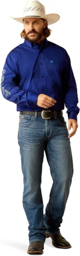 Vista 102 de Ariat Camisa de sarga con logotipo del equipo para hombre