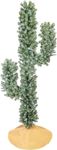Vista 8 de Tree Buddees Luces LED preiluminadas, árbol de Navidad de cactus, 6 pies de alto (luces LED de colores)